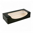 Коробка для суши/макарон  с окном 20*9*4,5 см, чёрный, 50 шт/уп, бумага