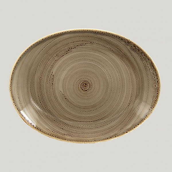 Овальная тарелка RAK Porcelain Twirl Alga 32*23 см фото