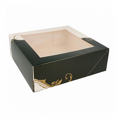 Коробка для торта Garcia de Pou с окном 23*23*7,5 см, белая, картон в Санкт-Петербурге, фото