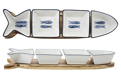 Блюдо в виде рыбы на дерев. подставке Cosy&Trendy 37x9,5 см h 4,8 см, BRANZINO (6969037) в Санкт-Петербурге фото