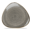 Тарелка мелкая треугольная  Stonecast Peppercorn Grey SPGSTR101