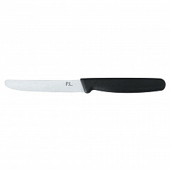 Нож для нарезки P.L. Proff Cuisine PRO-Line 16 см, пластиковая черная ручка, волнистое лезвие в Санкт-Петербурге, фото