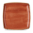 Тарелка мелкая квадратная Churchill Stonecast Spiced Orange SSOSDS101 26,8 см
