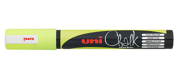 Маркер меловой UNI Mitsubishi Pencil Chalk PWE-5M 1,8-2,5 мм Желтый неон фото