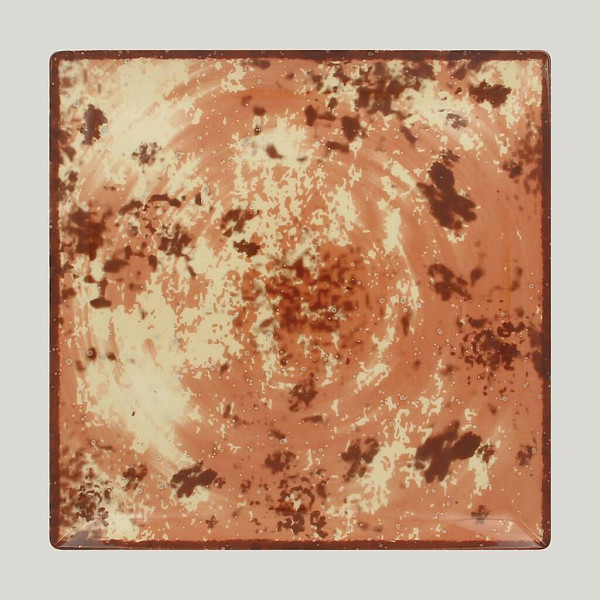 Тарелка квадратная плоская RAK Porcelain Peppery 27*27 см, красный цвет фото