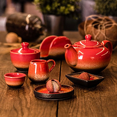 Соусник Kunstwerk Агат фарфор 50мл D=60,H=35мм красный (03040662) в Санкт-Петербурге, фото 2