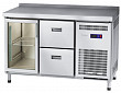 Холодильный стол Abat СХС-60-01 неохлаждаемая столешница с бортом (ящики 1/2, дверь-стекло)