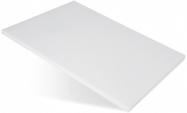 Доска разделочная Luxstahl 350х260х8 белая пластик фото