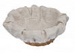 Чехол для корзинки пластиковой круглой Luxstahl лен серый для арт. 178068