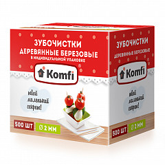 Зубочистки Komfi 500 шт в индивидуальной упаковке мятные [6925] в Санкт-Петербурге, фото