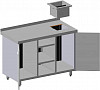 Барная станция для кофемашин Restoinox БСНКР-10/7-БП с нок-бокс фото