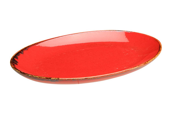 Блюдо овальное Porland 18х14 см фарфор цвет красный Seasons (112118) фото