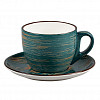 Чайная пара P.L. Proff Cuisine Texture Dark Green Lines 300 мл, 10 см, h 7,5 см фото