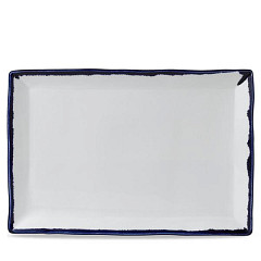 Блюдо прямоугольное Dudson Harvest Ink 34,5х23,3 см, белое с синим кантом HVINDR341 в Санкт-Петербурге, фото