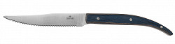 Нож для стейка Luxstahl 235 мм с зубцами синяя ручка в Санкт-Петербурге фото