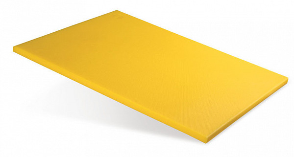 Доска разделочная Luxstahl 350х260х8 желтая пластик фото