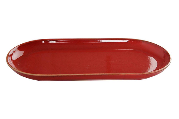 Блюдо овальное Porland 30х15 см фарфор цвет красный Seasons (118130) фото