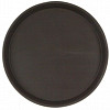 Поднос прорезиненный круглый Luxstahl 270х25 мм коричневый [1100CТ Brown] фото