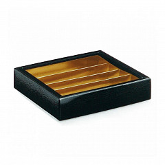Коробка для шоколада Garcia de Pou с крышкой и разделителями, 14,5*14,5*3,5 см, черная, картон в Санкт-Петербурге, фото