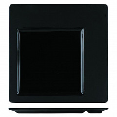 Тарелка квадратная P.L. Proff Cuisine 30,7*30,7 см смещенное дно черная фарфор 81200058 в Санкт-Петербурге, фото
