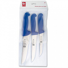 Набор ножей Icel 3 предмета (для мяса), ручка пластиковая синяя, в блистере 48600.BS01000.003 в Санкт-Петербурге фото