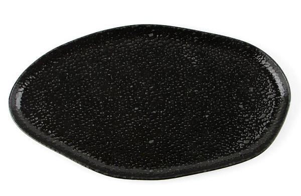 Тарелка овальная волнообразная Porland 32 см 116432 BLACK MOSS фото