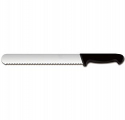 Нож для нарезки Maco 25см с волнистой кромкой, черный 400848 в Санкт-Петербурге фото