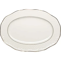 Блюдо овальное Lubiana Афродита фарфор ,H=25,L=380,B=265мм белый,золотой (2662-gold) в Санкт-Петербурге, фото 1