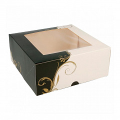 Коробка для торта Garcia de Pou с окном 18*18*7,5 см, белая, картон 275 г/см2 в Санкт-Петербурге фото