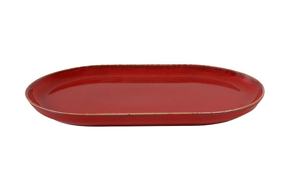 Блюдо овальное Porland 32х20 см фарфор цвет красный Seasons (118132) фото