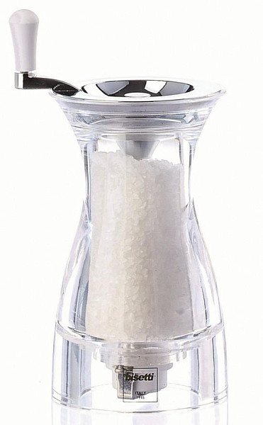 Мельница для соли Bisetti h 17,5 см, акрил, прозрачная, PESARO URBINO (911S) фото