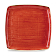 Тарелка мелкая квадратная  Stonecast Berry Red SBRSDS101 26,8 см