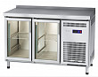 Морозильный стол Abat СХН-60-01 неохлаждаемая столешница с бортом (дверь-стекло, дверь-стекло)