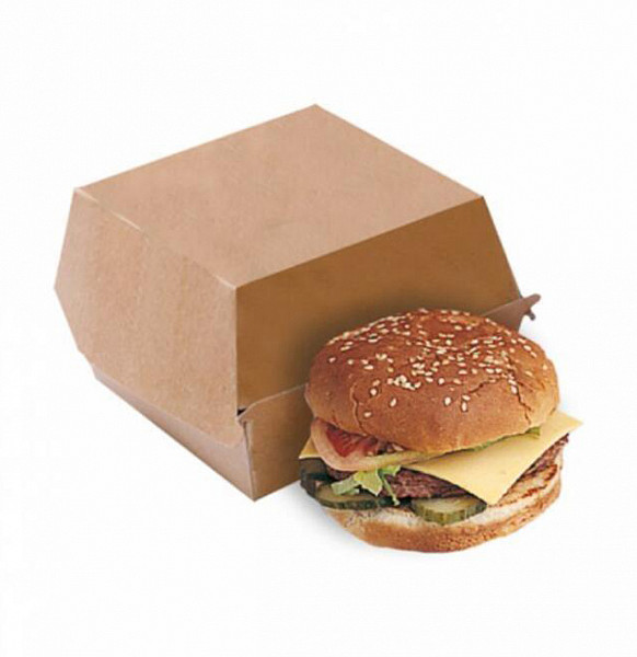 Коробка для бургера Garcia de Pou 14*12,5*5,5 см, натуральный 50 шт/уп, картон фото