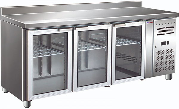 Холодильный стол Cooleq GN3200TNG бортик стеклянная дверь фото