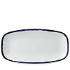 Тарелка прямоугольная со скругленными углами Dudson Harvest Ink 35,5х18,9 см, белая с синим кантом HVINXO141 фото