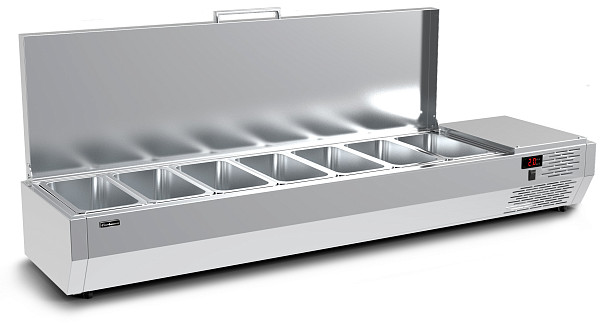 Холодильная витрина для ингредиентов Полюс A40 SM 1,6 с крышкой (VT3-G с крышкой (GN1/3)) фото