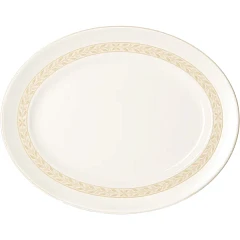 Блюдо овальное Steelite Антуанетт фарфор ,H=9,L=200,B=160мм белый,олив. (03020940) в Санкт-Петербурге, фото 1