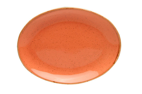 Блюдо овальное Porland 18х14 см фарфор цвет оранжевый Seasons (112118) фото
