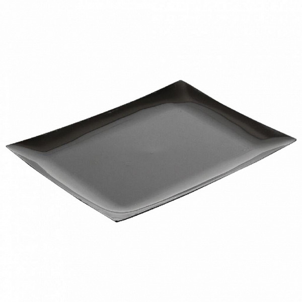 Тарелка прямоугольная Garcia de Pou 23*17,5 см черный пластик, уп/10 шт фото
