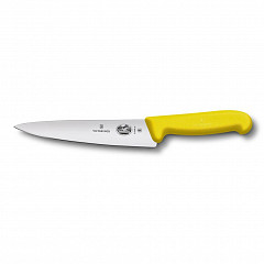 Универсальный нож Victorinox Fibrox 19 см, ручка фиброкс желтая в Санкт-Петербурге, фото