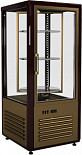 Шкаф кондитерский Полюс R120Cвр Сarboma (D4 VM 120-2 (коричневый-золотой, 1/2, INOX))