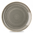 Тарелка мелкая круглая  Stonecast Peppercorn Grey SPGSEV121 32,4см, без борта