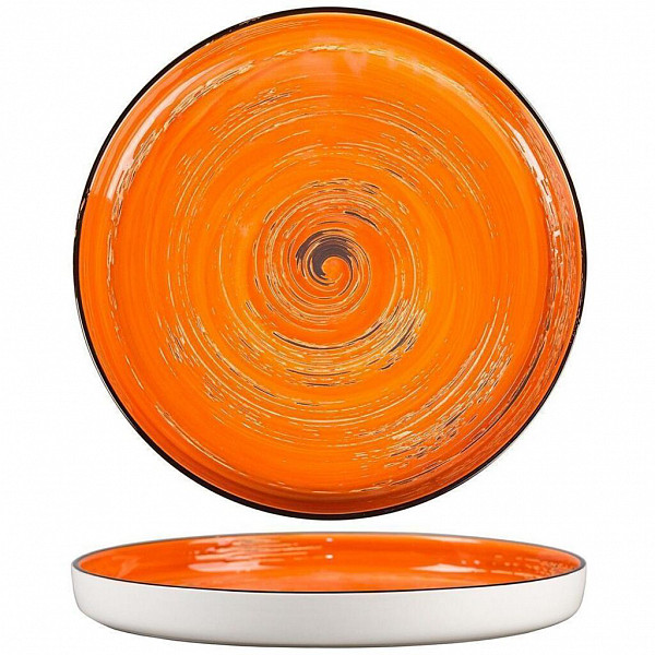 Тарелка с бортом P.L. Proff Cuisine Texture Orange Circular 28 см, h 3,1 см фото
