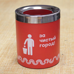 Урна для кассовых чеков Pandasteel Прикассовая, красный 3028, с наклейкой в Санкт-Петербурге, фото