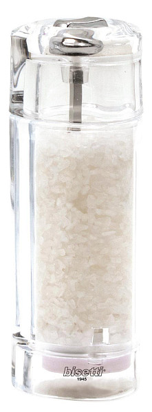 Мельница для соли Bisetti h 15 см, акрил, прозрачная, TORINO (9820S) фото