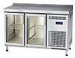 Холодильный стол Abat СХС-60-01-СО охлаждаемая столешница с бортом (дверь-стекло, дверь-стекло)