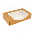 Коробка для суши/макарон Garcia de Pou с окном 20*12*4,5 см, натуральный, 50 шт/уп, бумага