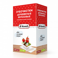 Зубочистки Komfi 1000 шт в индивидуальной упаковке в Санкт-Петербурге, фото