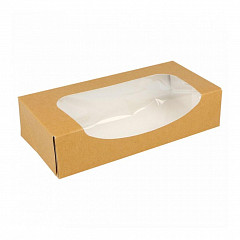 Коробка для суши/макарон Garcia de Pou с окном 20*9*4,5 см, натуральный, 50 шт/уп, бумага в Санкт-Петербурге, фото